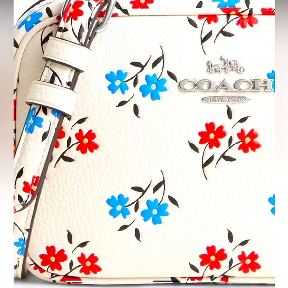 NWT Coach Mini Jamie Camera Bag white With Floral Print - Picture 4 of 10
